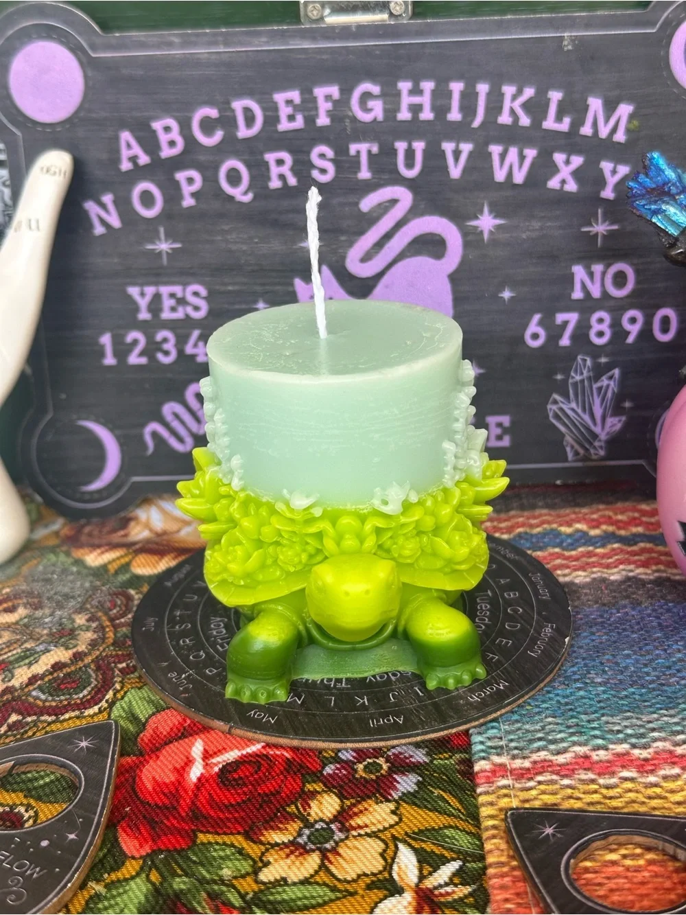 Succulent Turtle Candle